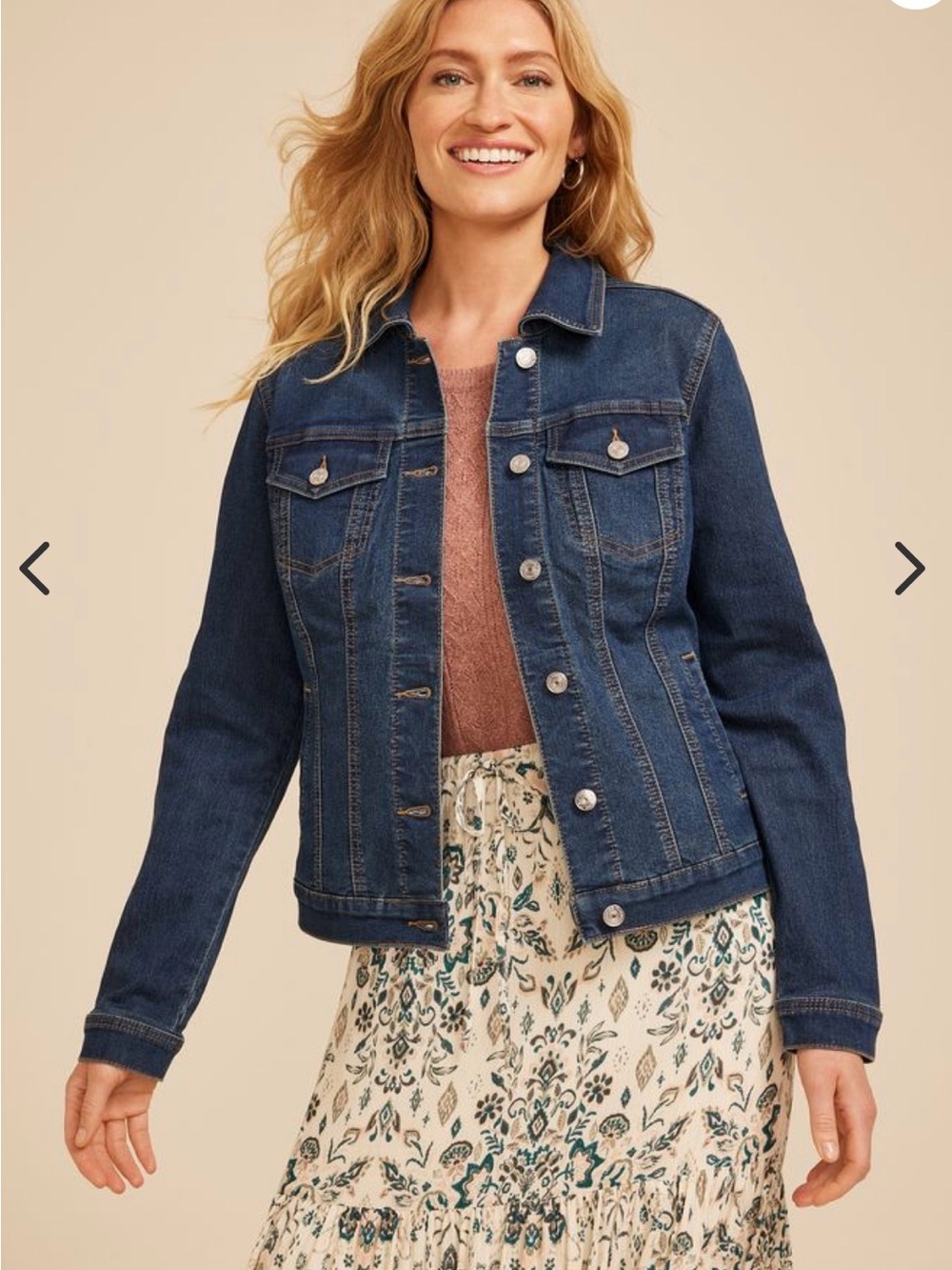 Maurices Blue Washed Denim Jacket - Casual Lightweight Trucker Style Size Small